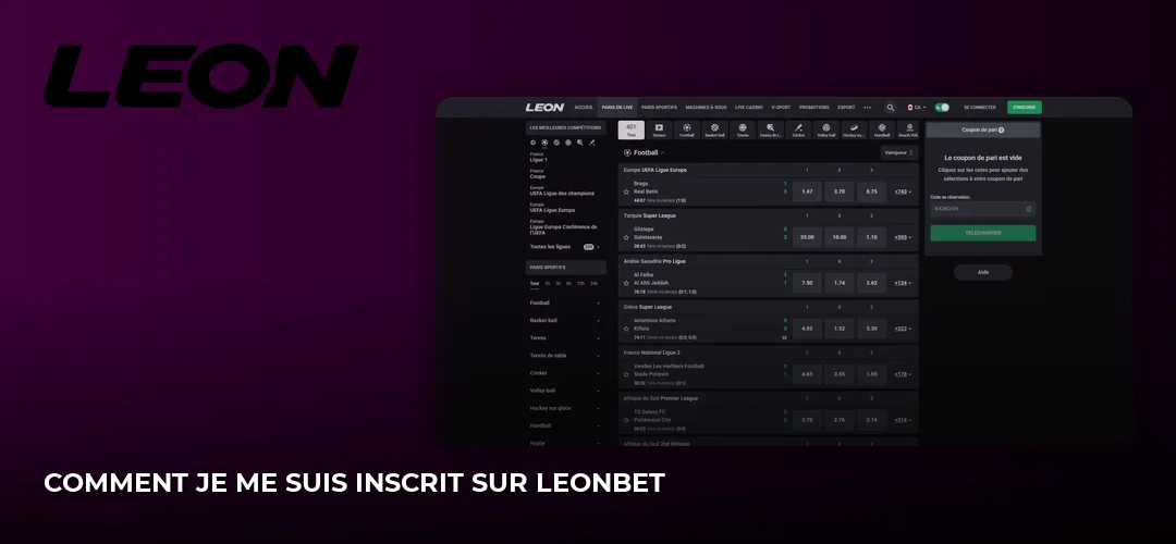 Comment je me suis inscrit sur Leonbet