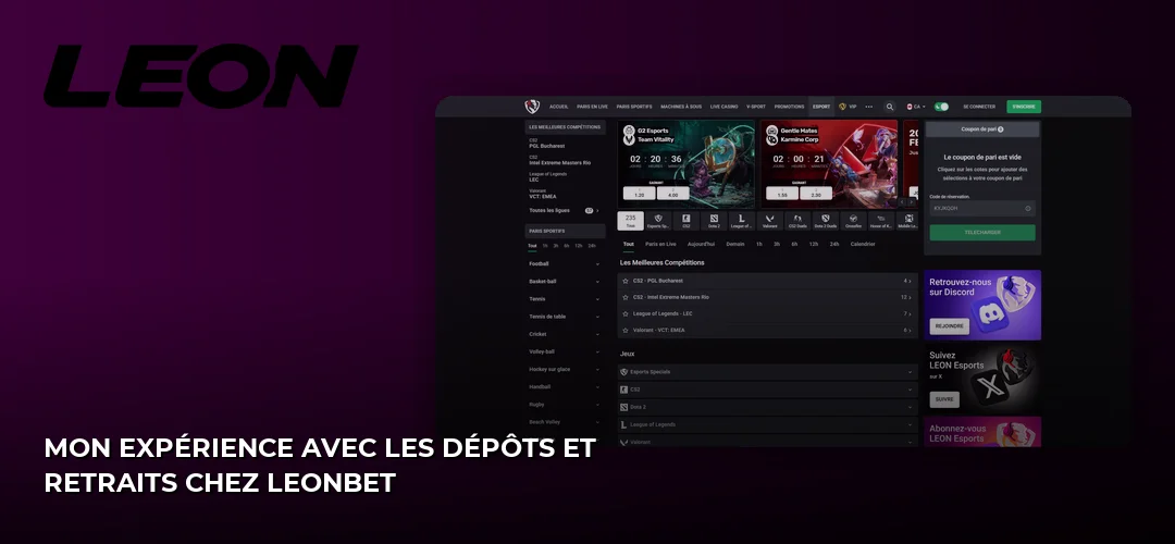 Mon expérience avec les dépôts et retraits chez Leonbet