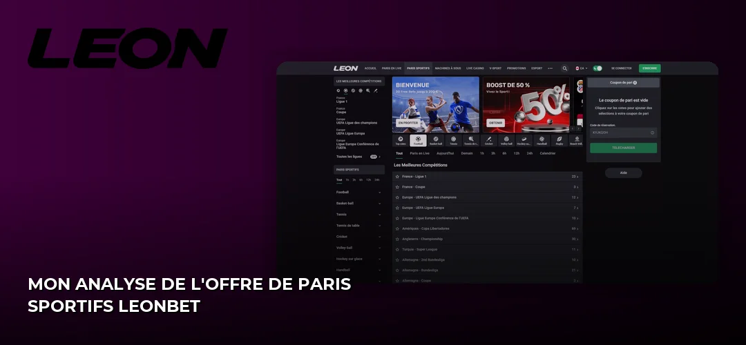 Mon analyse de l'offre de paris sportifs Leonbet