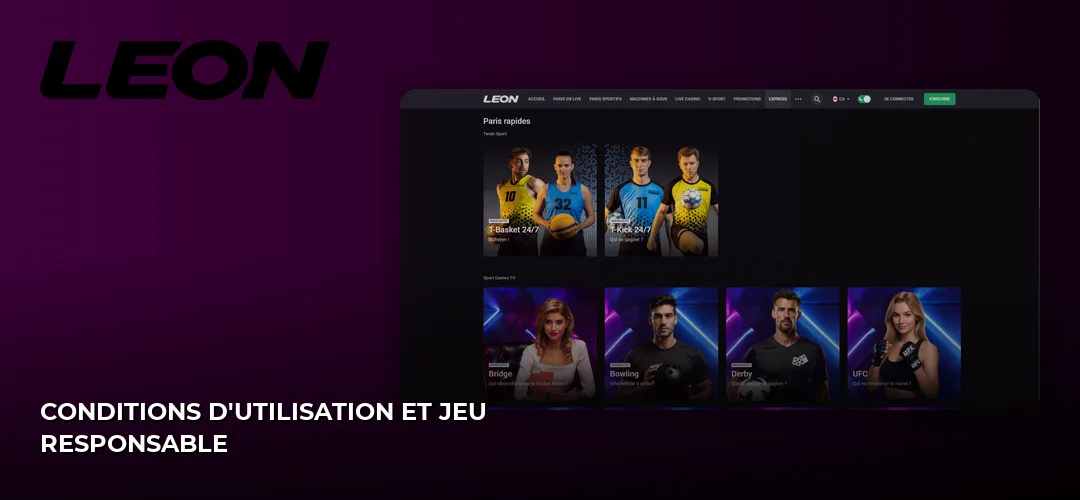 Conditions d'utilisation et jeu responsable
