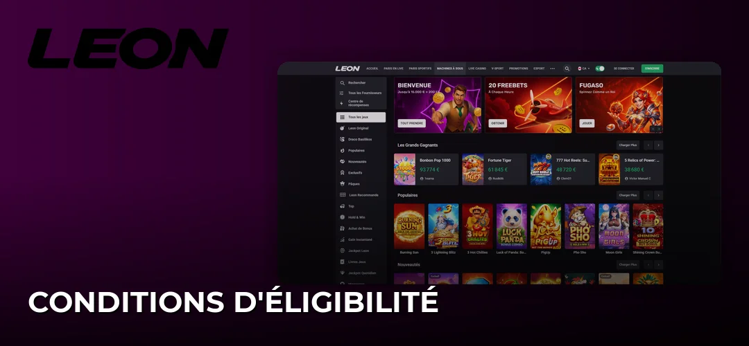 Conditions d'éligibilité
